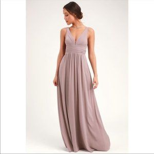 Lulu's Leading Role Taupe Maxi Dress